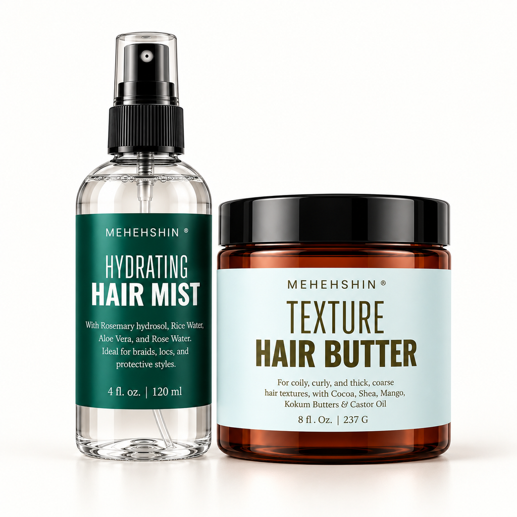 Hydrating Hair Mist & Hair Butter Set for textured, curly, coily, and natural hair types