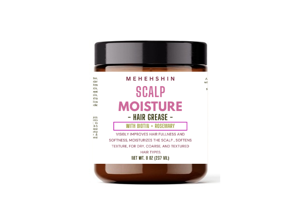 This is Mehehshin Scalp Moisture Hair Grease, a hair care product designed to: Visibly improve hair fullness and softness .

Moisturize The scalp and soften hair texture.

Target dry, coarse, and textured hair types.

Contains ingredients like Biotin and Rosemary known for their benefits in promoting hair health and growth.