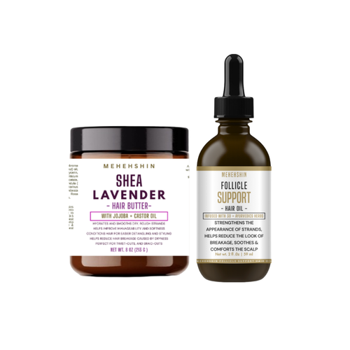 Follicle Support Hair Oil & Hair Butter Bundle | Moisture + Length Retention care for natural Hair