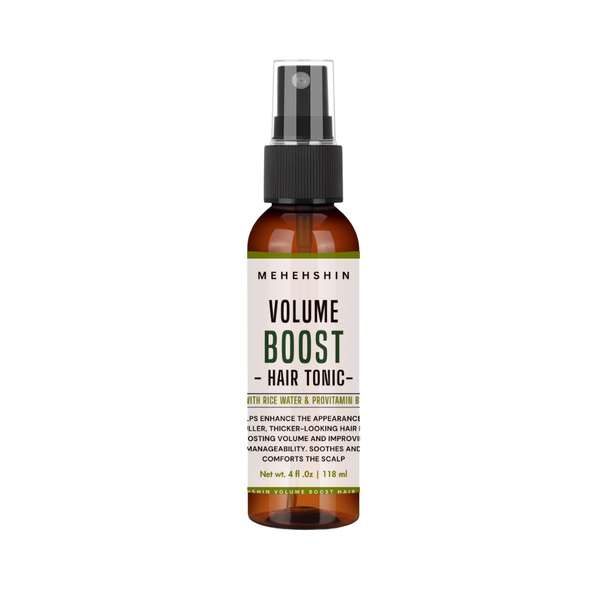 Mehsheshin Volume Boost Hair Tonic bottle on a white background