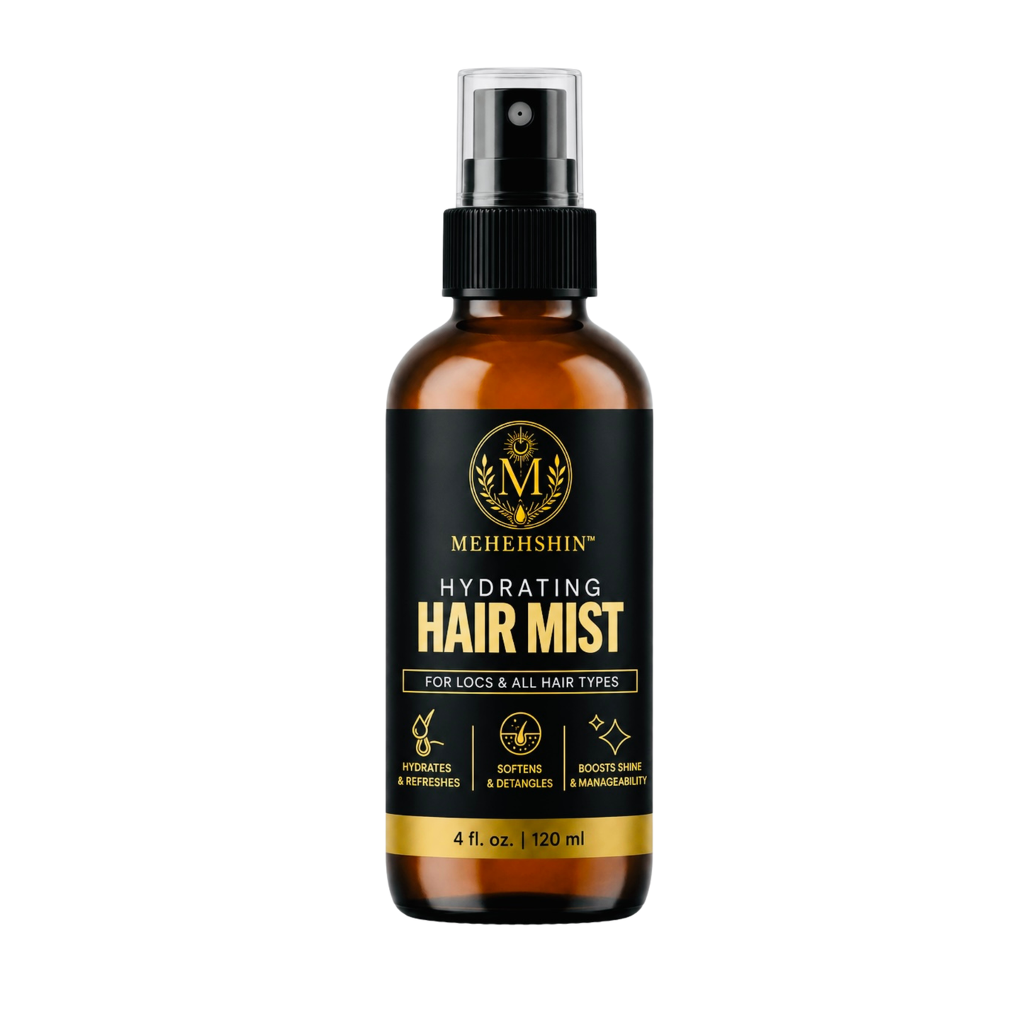 Hydrating Hair Mist | Herbal Leave-In Spray for Frizz Control, Dry Scalp & Curl Refresh 4 fl Oz